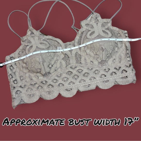🎉HP🎉 NWOT ZENANA Crotchet Double Strap Bralette in Taupe. Size 2X - Picture 8 of 15